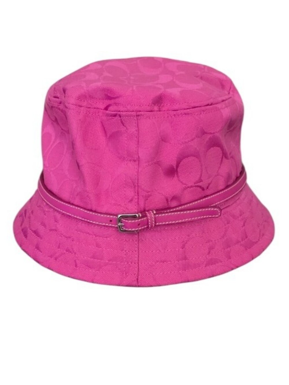COACH Pink Signature Jacquard Monogram Bucket Hat Vintage P/S CC Logo